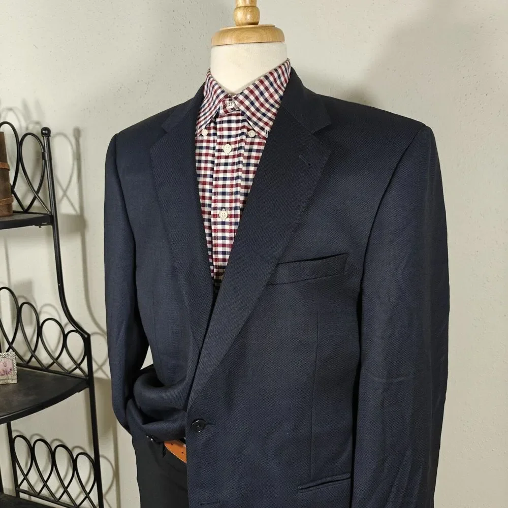 JOS A BANK Gordon Signature Gold Men's Sport Coat Blazer Two Button Navy‎ 44L